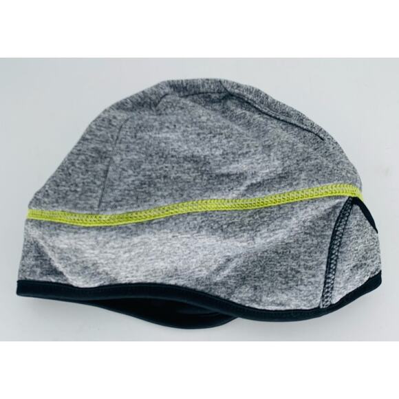 Ponytail Beanie Reversable Black Gray Chartreuse Nylon 19.5 Inch Circumference - Picture 5 of 7